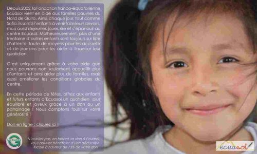 Pour Noel, nous avons besoin de chacun de vous.